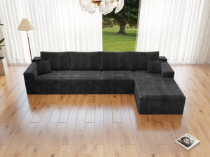English Elm 131.9*68.9"Modular Sectional Sofa - Plush Corduroy, No Assembly, 4-Piece Design For Ultimate Comfort! W3819S00111