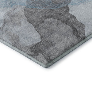 HomeRoots 8' X 10' Teal and Gray Abstract Washable Area Rug – UV Protected, Durable Style for Any Space 718197
