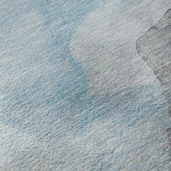 HomeRoots 8' X 10' Teal and Gray Abstract Washable Area Rug – UV Protected, Durable Style for Any Space 718197