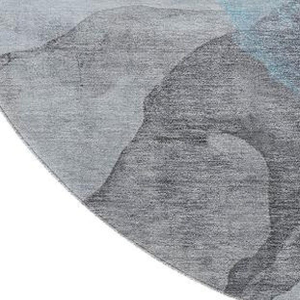 HomeRoots 8' X 10' Teal and Gray Abstract Washable Area Rug – UV Protected, Durable Style for Any Space 718197