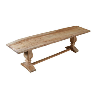 HomeRoots 72 Inch Solid Wood Farmhouse Dining Bench with Distressed Finish for Rustic Spaces 718204