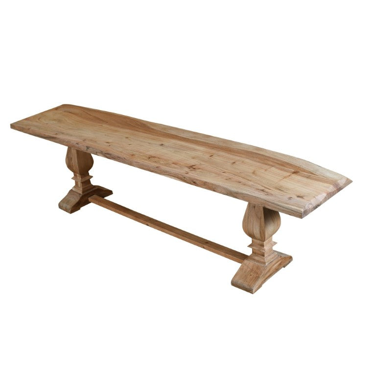 HomeRoots 72 Inch Solid Wood Farmhouse Dining Bench with Distressed Finish for Rustic Spaces 718204