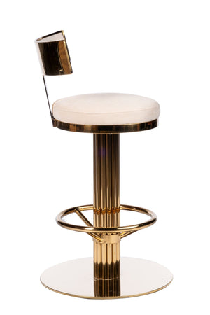 HomeRoots 26" Modern White Linen Swivel Bar Chair with Black Steel Base - Stylish & Comfortable Seating Solution 718209