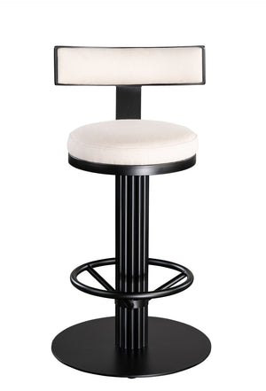 HomeRoots 27" Green Velvet Low Back Counter Chair with Gold Steel Base - Modern Glam for Kitchen & Bar 718210