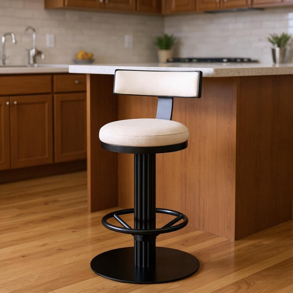 HomeRoots 27" Green Velvet Low Back Counter Chair with Gold Steel Base - Modern Glam for Kitchen & Bar 718210