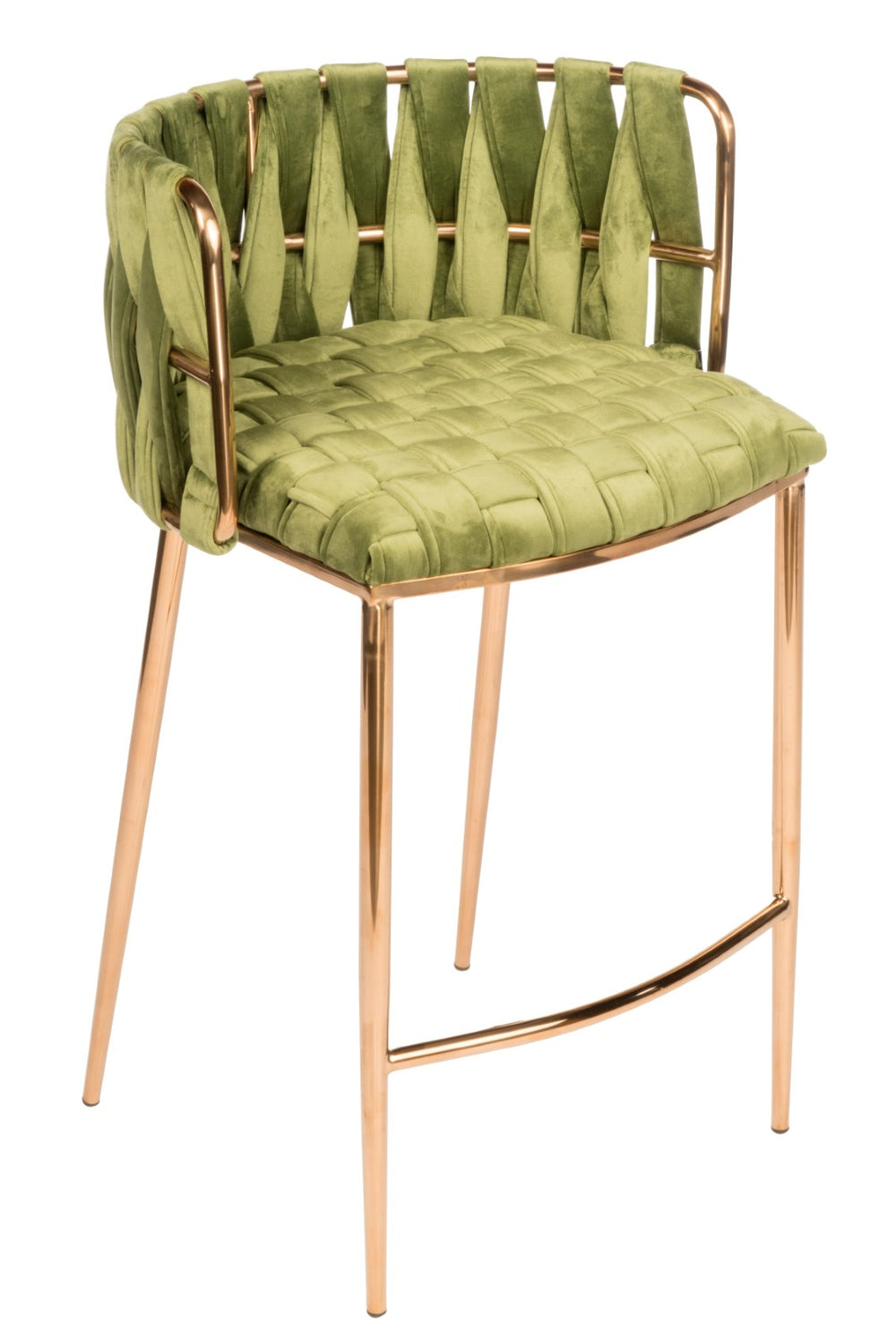 HomeRoots 27" Gray Velvet Counter Height Bar Chair with Gold Steel Frame – Modern Chic for Dining Spaces 718211