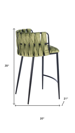 HomeRoots 27" Modern Gray White Faux Leather Bucket Bar Chair with Sleek Black Metal Base for Comfort & Style 718213