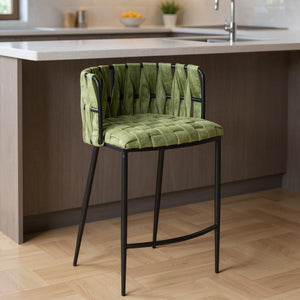 HomeRoots 27" Modern Gray White Faux Leather Bucket Bar Chair with Sleek Black Metal Base for Comfort & Style 718213