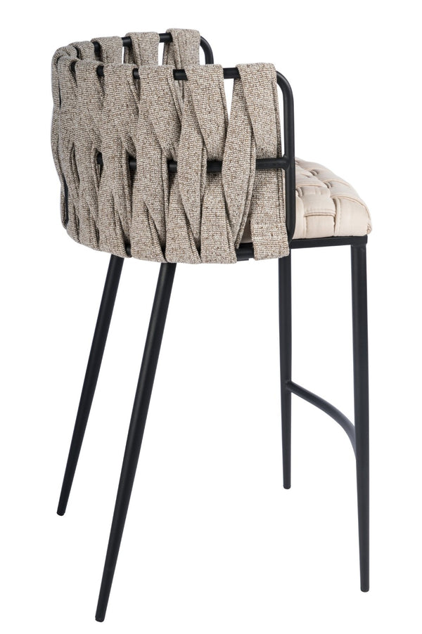 HomeRoots 27" Elegant Beige Faux Leather Low Back Bar Chair with Gold Steel Base - Modern Comfort & Style 718217