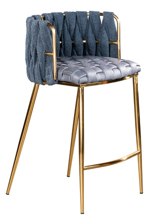 HomeRoots 27" Black and White Velvet Boucle Bar Chair – Stylish Comfort for Modern Kitchens and Home Bars 718219