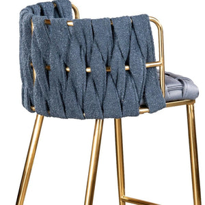 HomeRoots 27" Black and White Velvet Boucle Bar Chair – Stylish Comfort for Modern Kitchens and Home Bars 718219