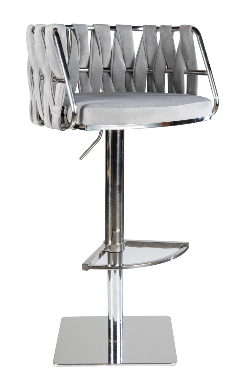 HomeRoots Off White Faux Leather Swivel Bar Chair with Gold Stainless Steel Frame - Adjustable Height Comfort 718222