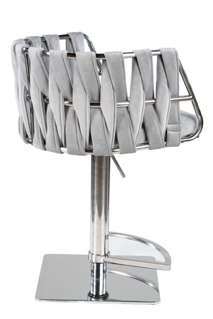 HomeRoots Off White Faux Leather Swivel Bar Chair with Gold Stainless Steel Frame - Adjustable Height Comfort 718222