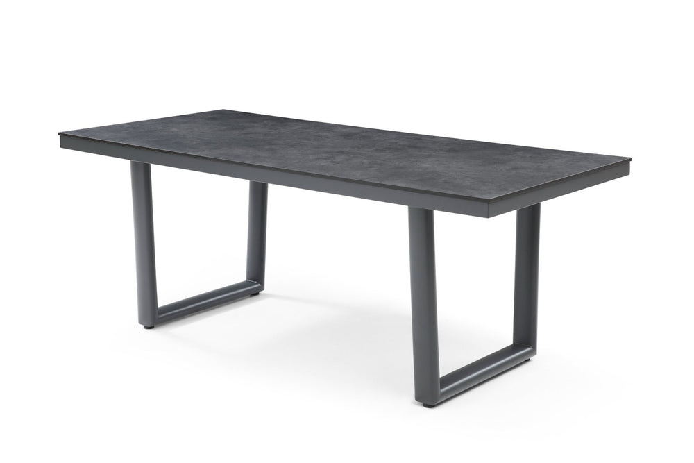 HomeRoots 63" Dark Gray Ceramic Outdoor Dining Table - Stylish, Durable, and Perfect for Year-Round Entertaining! 718231
