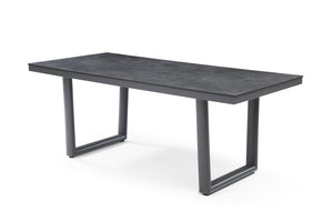 HomeRoots 63" Dark Gray Ceramic Outdoor Dining Table - Stylish, Durable, and Perfect for Year-Round Entertaining! 718231