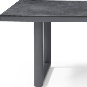 HomeRoots 63" Dark Gray Ceramic Outdoor Dining Table - Stylish, Durable, and Perfect for Year-Round Entertaining! 718231