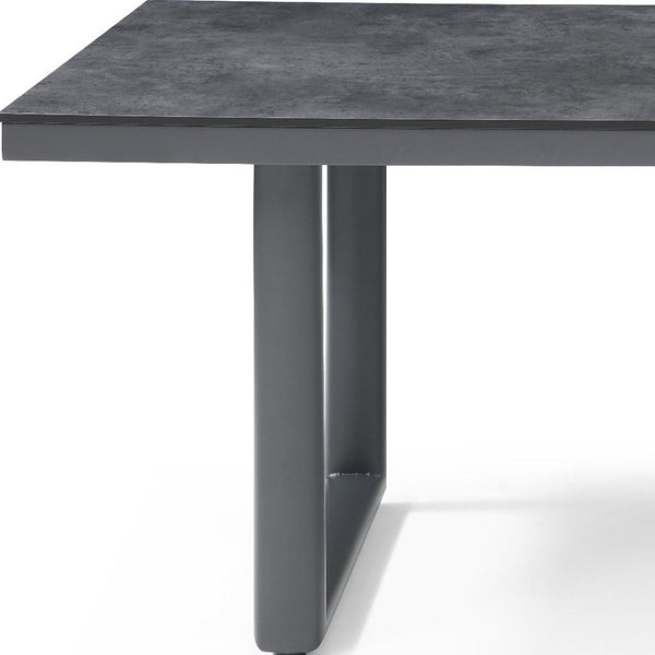 HomeRoots 63" Dark Gray Ceramic Outdoor Dining Table - Stylish, Durable, and Perfect for Year-Round Entertaining! 718231