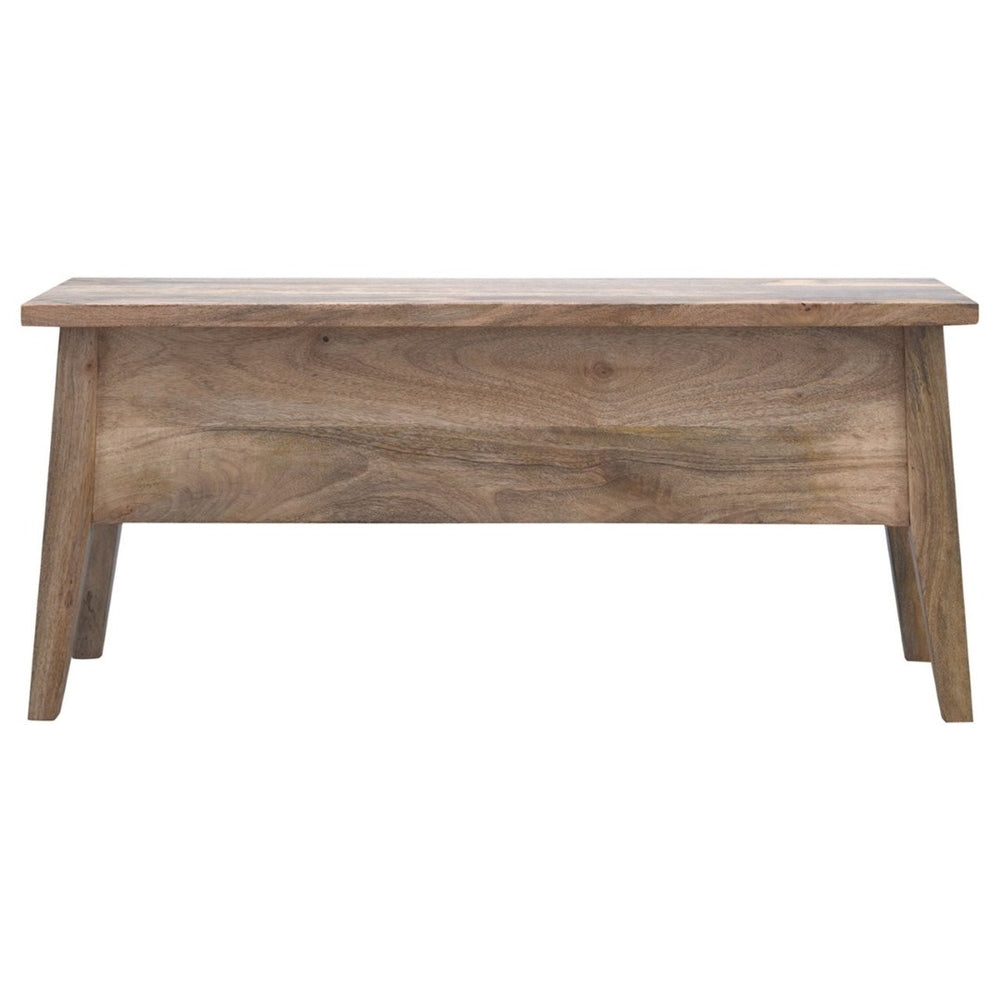 HomeRoots 35" Brown Solid Wood Storage Bench - Mid-Century Stylish Seating with Hidden Compartment & Comfort 718233