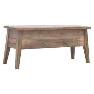 HomeRoots 35" Brown Solid Wood Storage Bench - Mid-Century Stylish Seating with Hidden Compartment & Comfort 718233