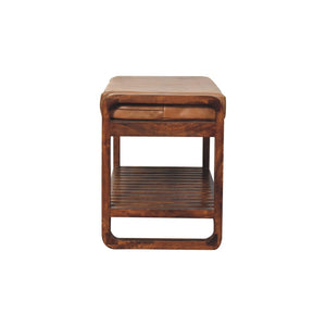 HomeRoots 47" Brown Solid Wood Storage Bench – Stylish Seating & Hidden Cabinet for Entryway Organization 718236