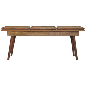 HomeRoots 49" Brown Solid Wood Storage Bench with Stylish Cabinet for Entryway and Hallway Organization 718237