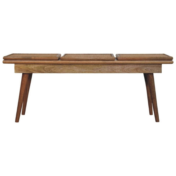 HomeRoots 49" Brown Solid Wood Storage Bench with Stylish Cabinet for Entryway and Hallway Organization 718237