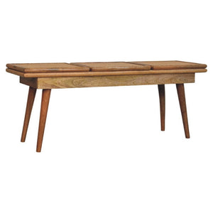 HomeRoots 49" Brown Solid Wood Storage Bench with Stylish Cabinet for Entryway and Hallway Organization 718237