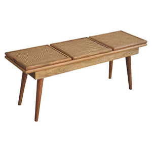 HomeRoots 49" Brown Solid Wood Storage Bench with Stylish Cabinet for Entryway and Hallway Organization 718237