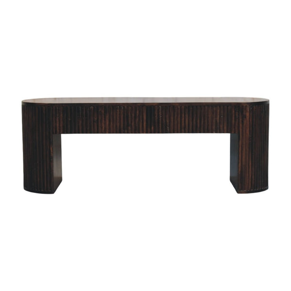HomeRoots 43" Brown Solid Wood Storage Bench - Stylish Seating with Concealed Storage for Entryway & Hallway 718238