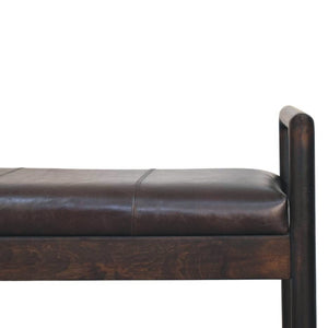 HomeRoots 35" Brown Solid Wood Storage Bench - Stylish Mid-Century Seating with Hidden Cabinet for Small Spaces 718239