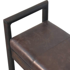 HomeRoots 35" Brown Solid Wood Storage Bench - Stylish Mid-Century Seating with Hidden Cabinet for Small Spaces 718239