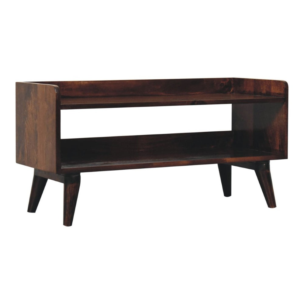 HomeRoots 40" Brown Solid Wood Storage Bench with Cabinet – Stylish Seating & Hidden Storage for Any Room 718240