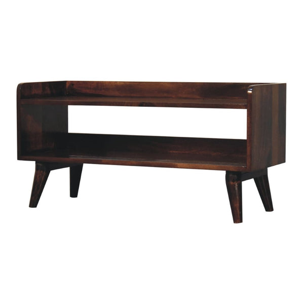 HomeRoots 40" Brown Solid Wood Storage Bench with Cabinet – Stylish Seating & Hidden Storage for Any Room 718240