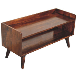 HomeRoots 40" Brown Solid Wood Storage Bench with Cabinet – Stylish Seating & Hidden Storage for Any Room 718240