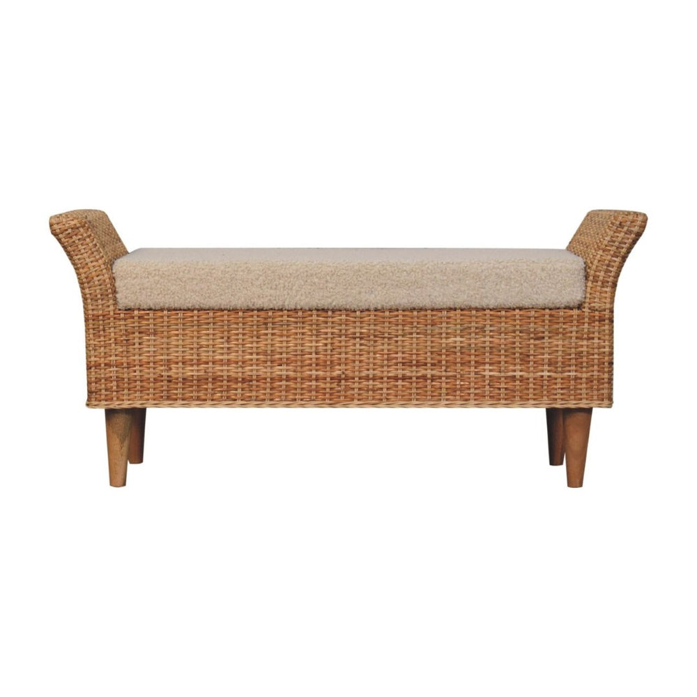 HomeRoots 28" Brown Solid Wood Storage Bench - Mid-Century Design with Hidden Cabinet for Entryway & Hallway 718241