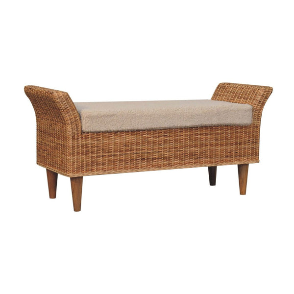 HomeRoots 28" Brown Solid Wood Storage Bench - Mid-Century Design with Hidden Cabinet for Entryway & Hallway 718241