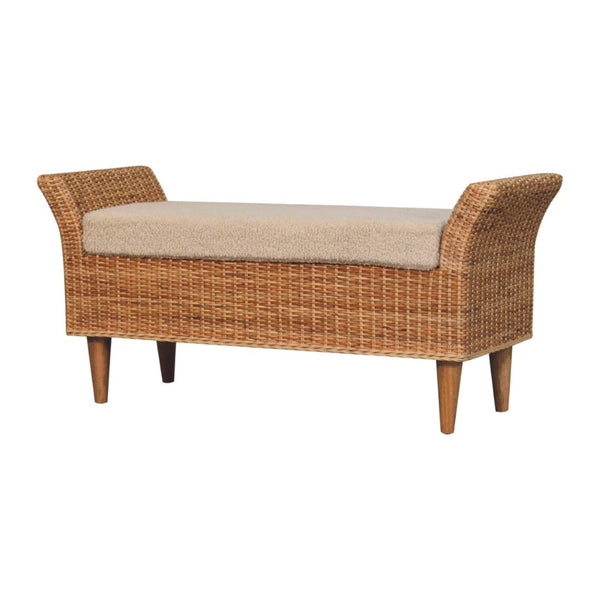 HomeRoots 28" Brown Solid Wood Storage Bench - Mid-Century Design with Hidden Cabinet for Entryway & Hallway 718241