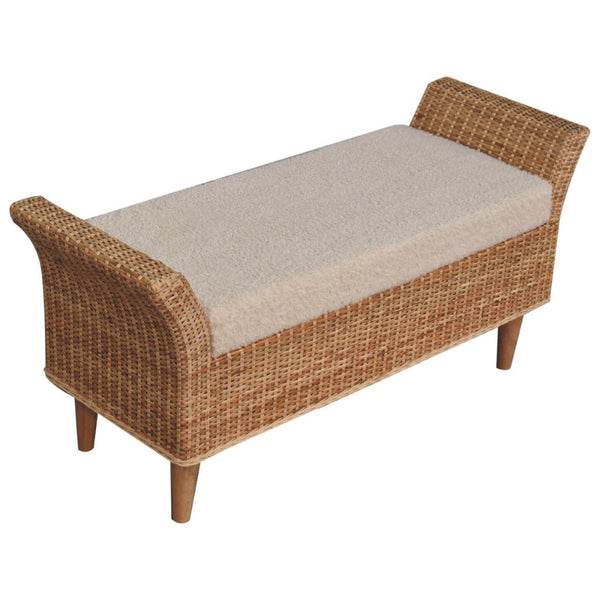 HomeRoots 28" Brown Solid Wood Storage Bench - Mid-Century Design with Hidden Cabinet for Entryway & Hallway 718241