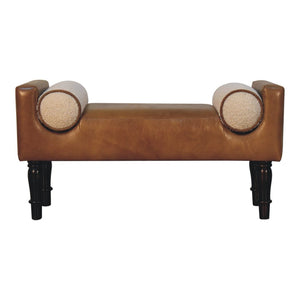 HomeRoots 47" Brown Solid Wood Storage Bench with Padded Seating & Hidden Cabinet for Clutter-Free Entryways 718246