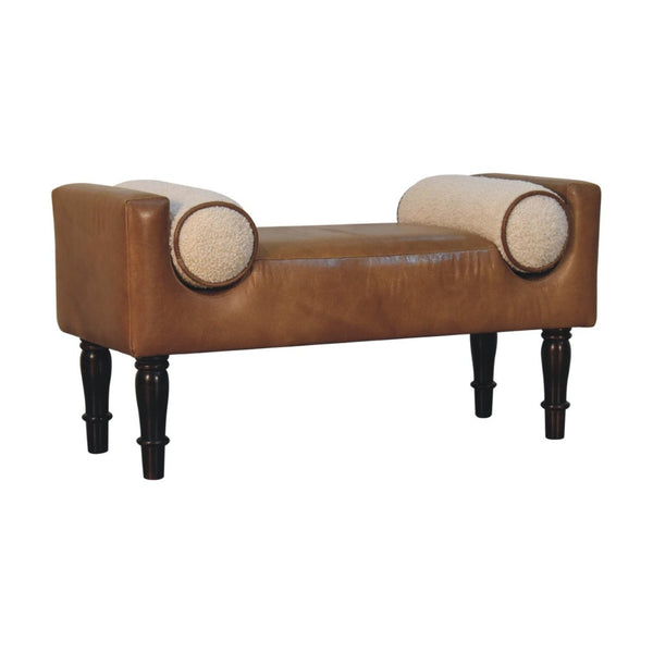 HomeRoots 47" Brown Solid Wood Storage Bench with Padded Seating & Hidden Cabinet for Clutter-Free Entryways 718246