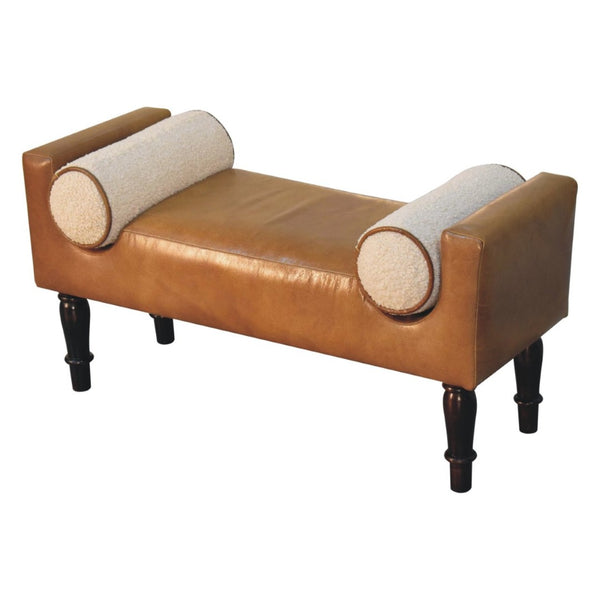 HomeRoots 47" Brown Solid Wood Storage Bench with Padded Seating & Hidden Cabinet for Clutter-Free Entryways 718246