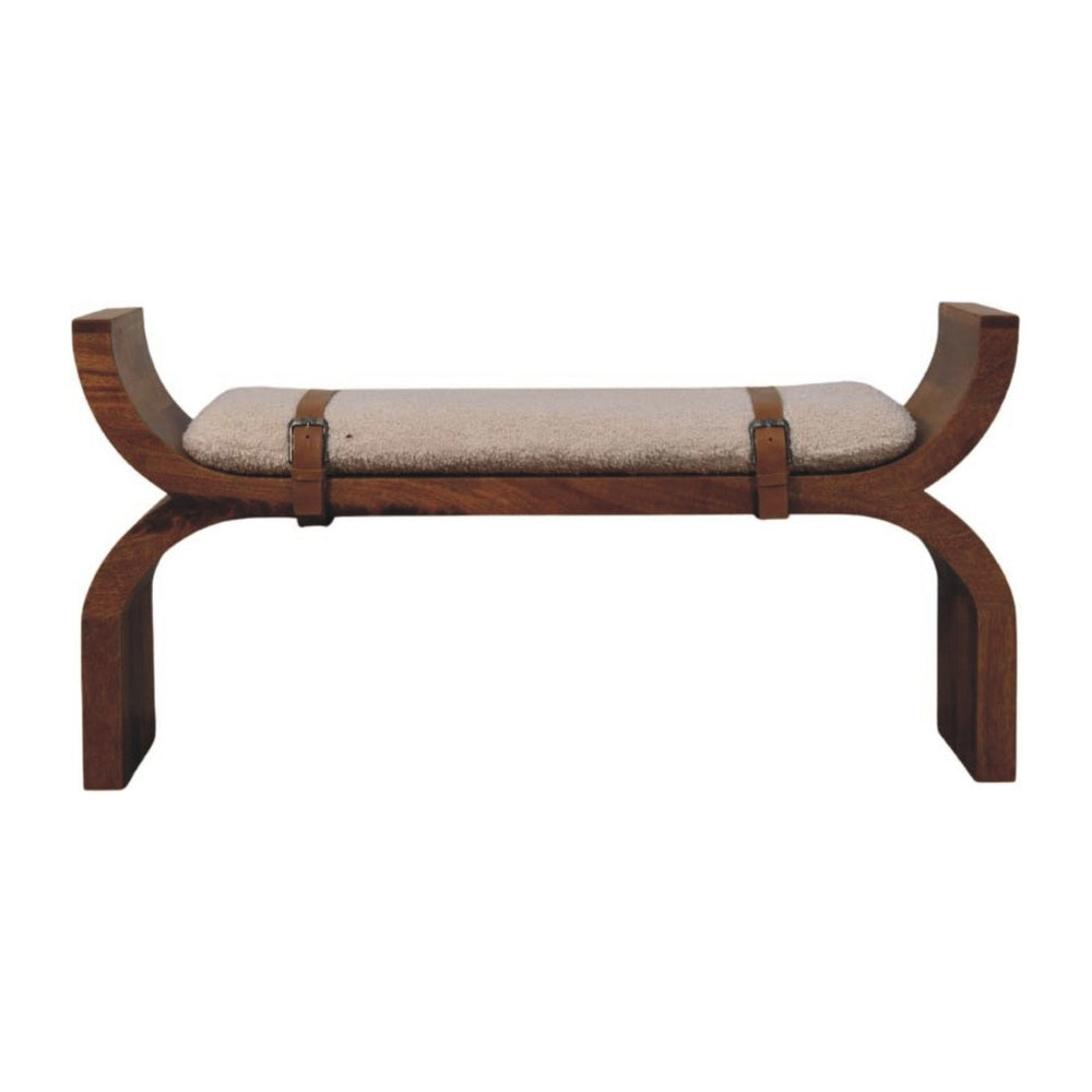 HomeRoots 35" Brown Solid Wood Storage Bench with Comfortable Seating and Hidden Cabinet for Tidy Spaces 718247