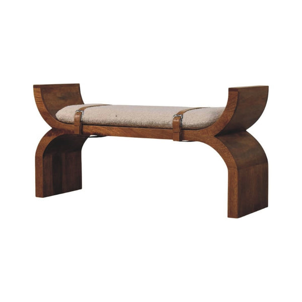 HomeRoots 35" Brown Solid Wood Storage Bench with Comfortable Seating and Hidden Cabinet for Tidy Spaces 718247