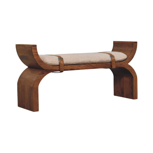 HomeRoots 35" Brown Solid Wood Storage Bench with Comfortable Seating and Hidden Cabinet for Tidy Spaces 718247
