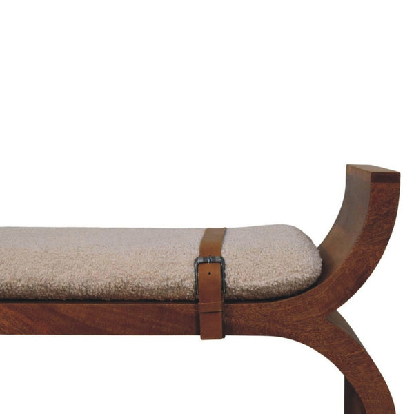 HomeRoots 35" Brown Solid Wood Storage Bench with Comfortable Seating and Hidden Cabinet for Tidy Spaces 718247