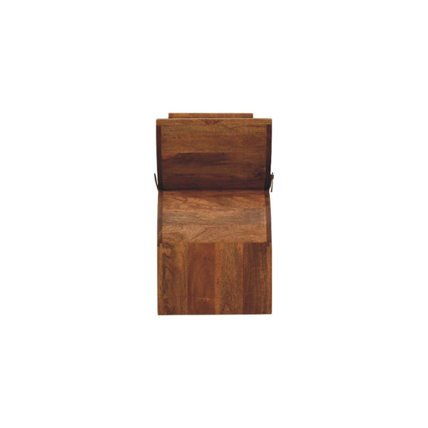HomeRoots 35" Brown Solid Wood Storage Bench with Comfortable Seating and Hidden Cabinet for Tidy Spaces 718247