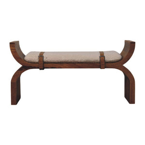 HomeRoots 35" Brown Solid Wood Storage Bench with Comfortable Seating and Hidden Cabinet for Tidy Spaces 718247