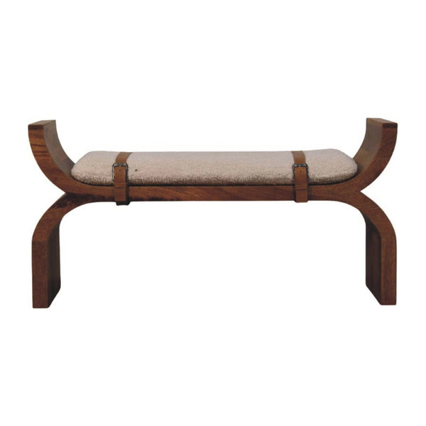 HomeRoots 35" Brown Solid Wood Storage Bench with Comfortable Seating and Hidden Cabinet for Tidy Spaces 718247