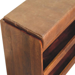 HomeRoots 35" Solid Wood Storage Bench with Comfortable Seating and Hidden Shoe Storage for Stylish Entryways 718251