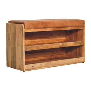 HomeRoots 35" Stylish Brown Solid Wood Storage Bench with Shoe Organizer for Entryways and Mudrooms 718252